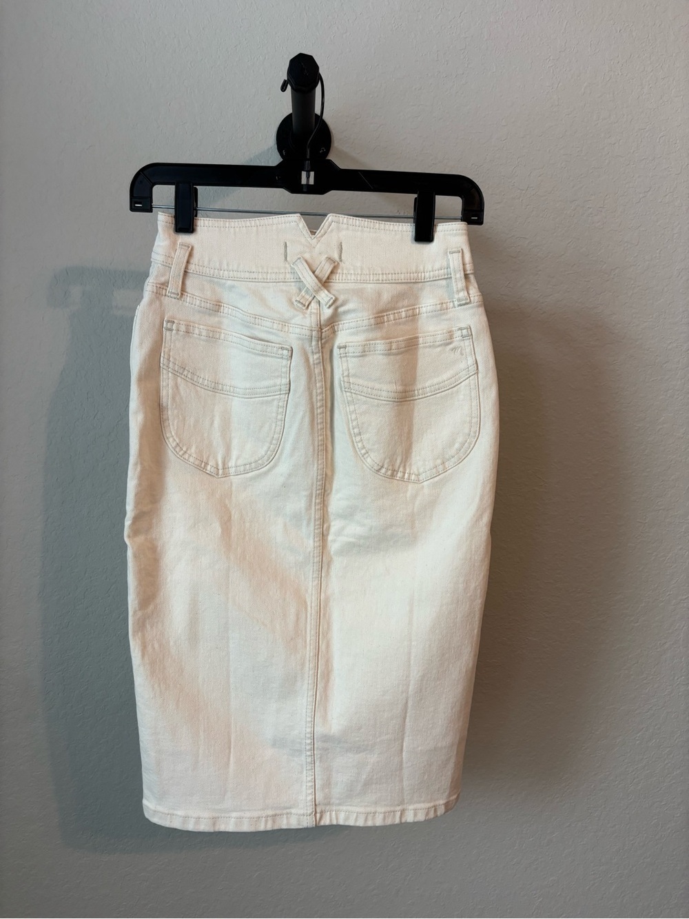 Madewell Western Edition Vintage Canvas Ecru Denim Midi Skirt Size 23 - Picture 6 of 11